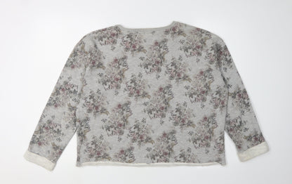Superdry Women's Grey Floral Print Sweatshirt L