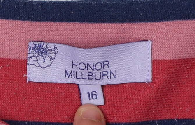 Womens UK Size 16 Honor Millburn Multicoloured Basic T-Shirt