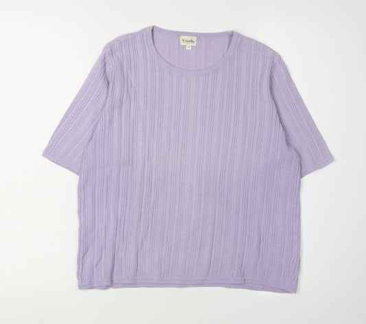 Womens UK Size M Viyella Purple Pullover Jumper