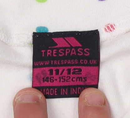 Trespass Girls Multicoloured Polka Dot Full Zip Cotton Sweatshirt