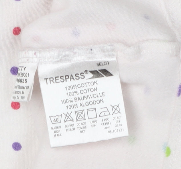 Trespass Girls Multicoloured Polka Dot Full Zip Cotton Sweatshirt