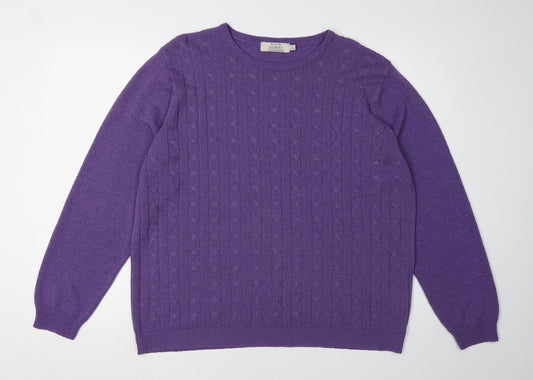 Honor Millburn Women's Purple XL Cable Knit Jumper
