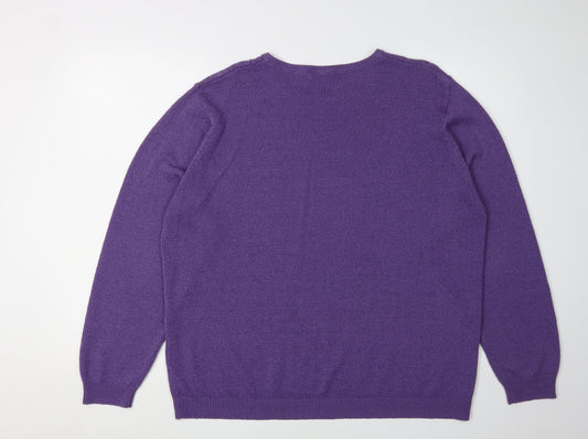 Honor Millburn Women's Purple XL Cable Knit Jumper