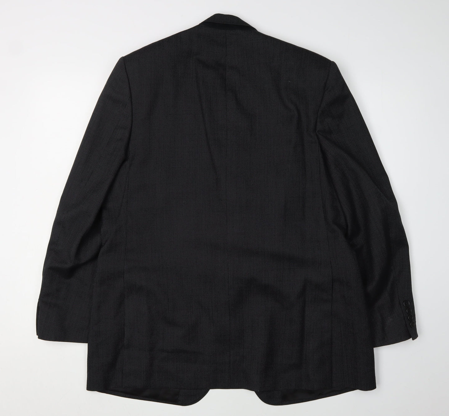 Aquascutum Men's Black Blazer - 42S Notch Lapel Formal