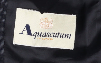 Aquascutum Men's Black Blazer - 42S Notch Lapel Formal