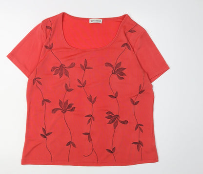 Womens UK Size M Windsmoor Red Basic T-Shirt
