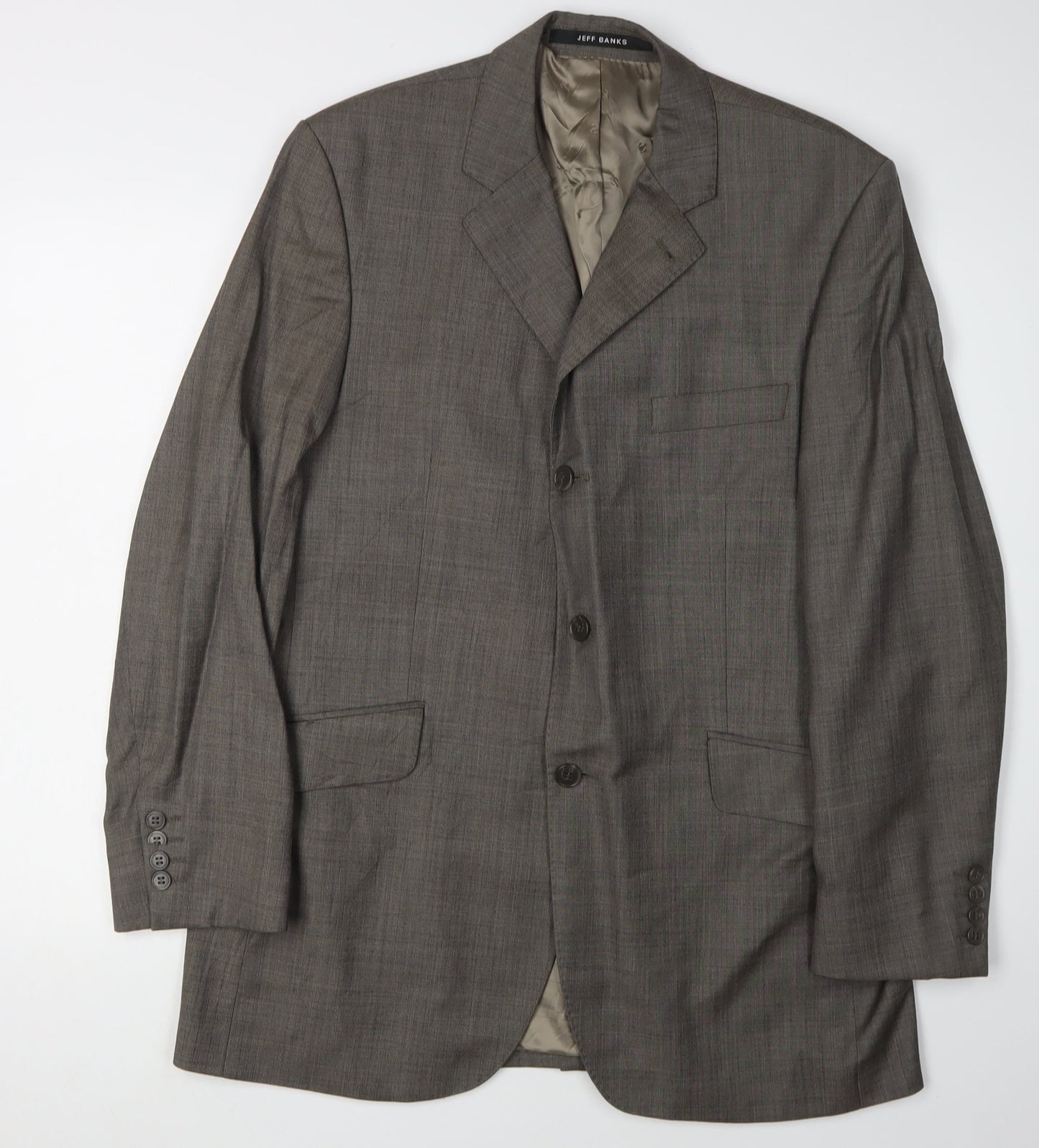 Mens UK Size 40 Jeff Banks Regular Grey Suit Jacket