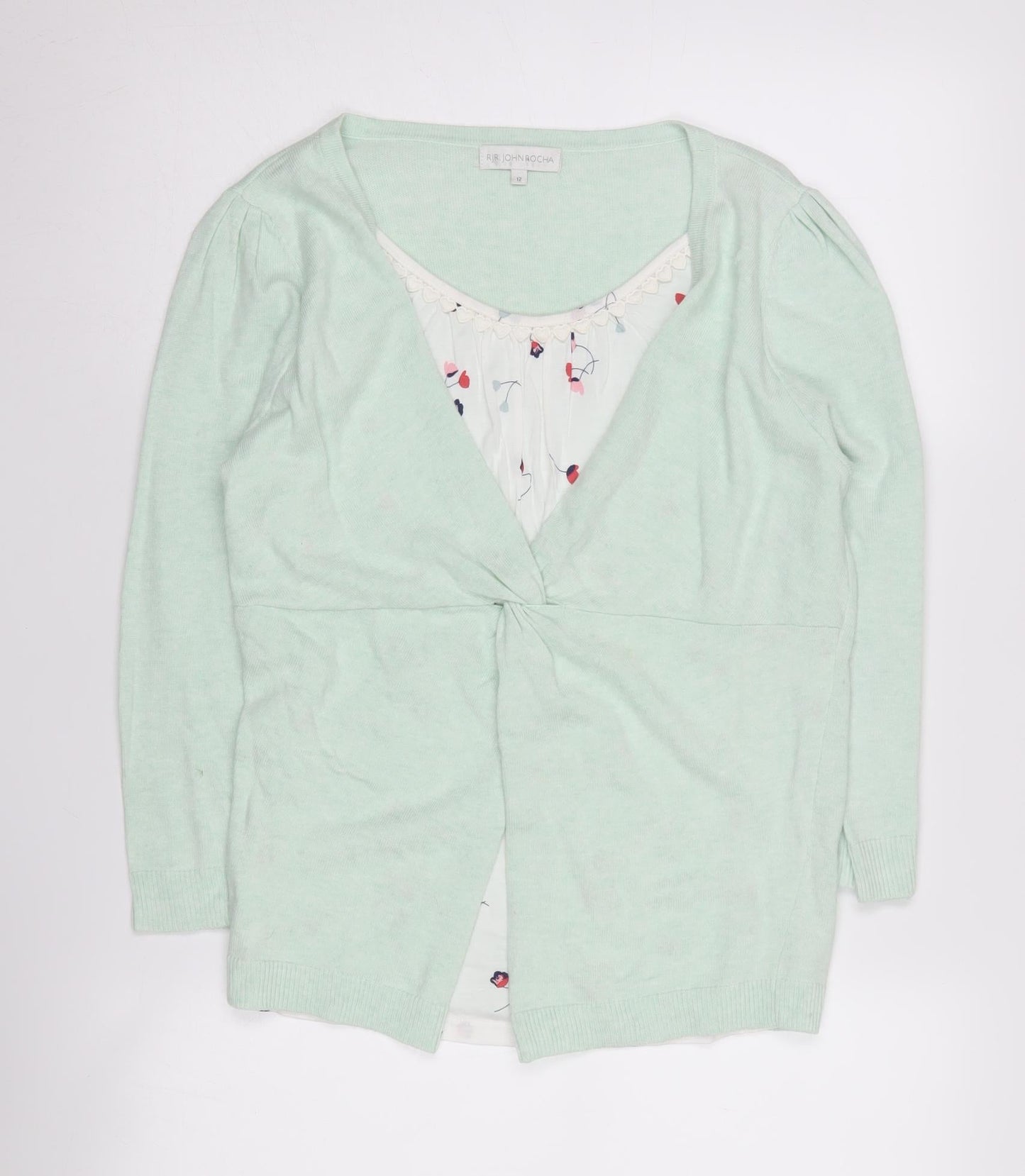 Womens UK Size 12 RJR. John Rocha Green Cardigan Jumper