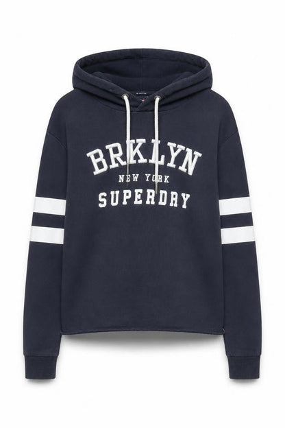 Womens UK Size 2XS Superdry Black Pullover Hoodie