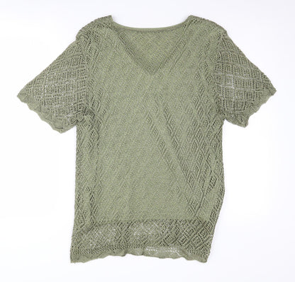 Womens UK Size XL Viyella Green Pullover Jumper