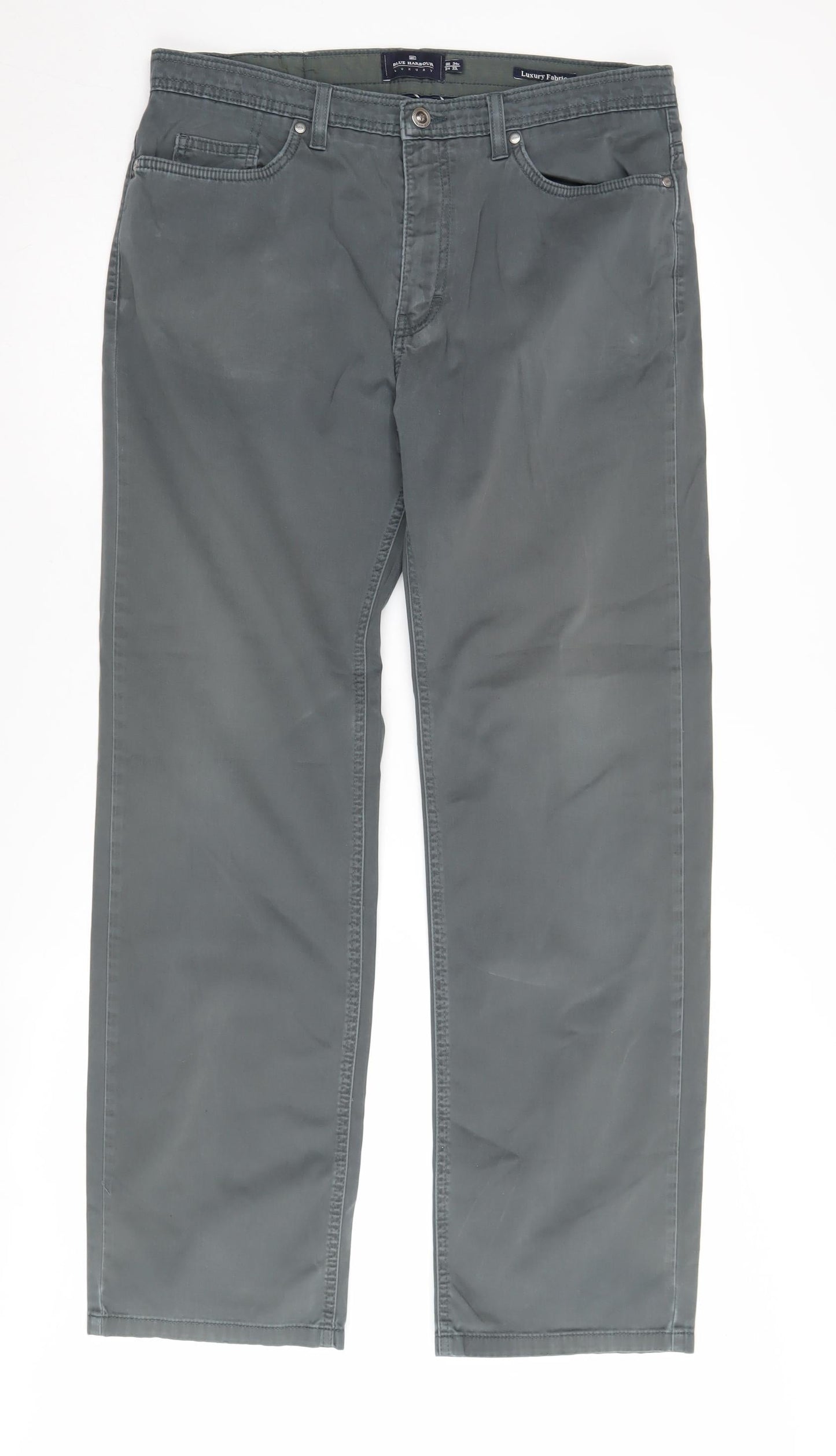 Marks and Spencer Men's Green Chino Trousers 34 Waist