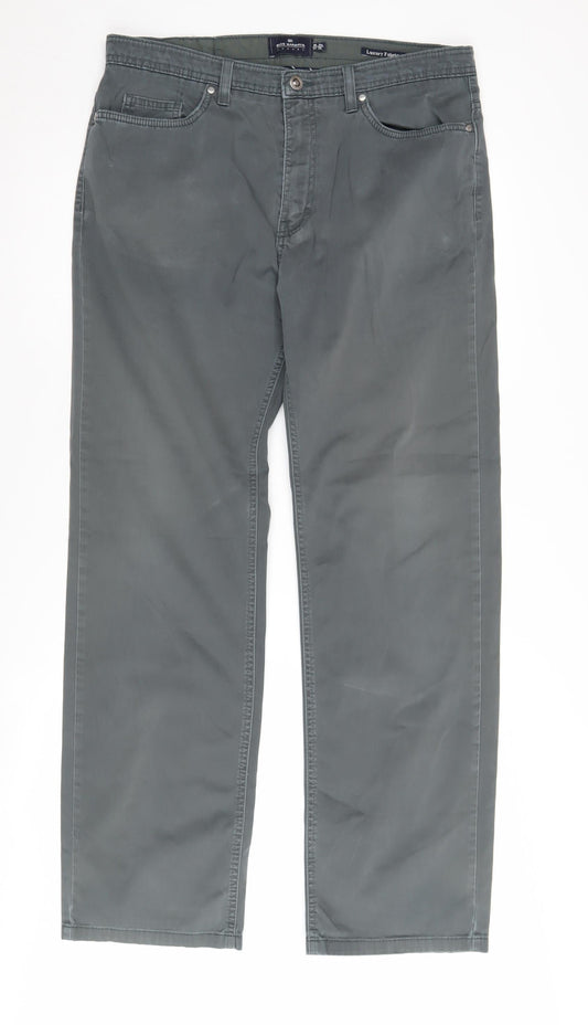 Marks and Spencer Men's Green Chino Trousers 34 Waist