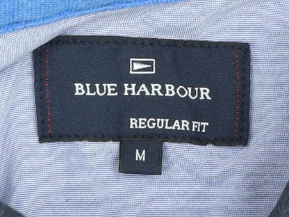 Blue Harbour Men's Black M Striped Long Sleeve Polo