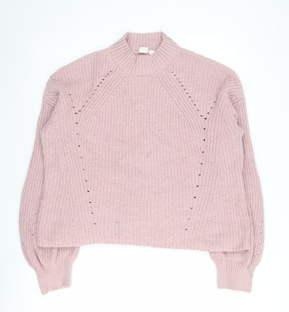 GAP Women's Pink Mock Neck Pullover Sweater L