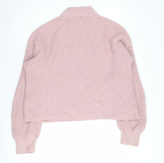 GAP Women's Pink Mock Neck Pullover Sweater L
