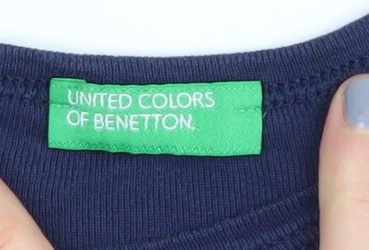 United Colors of Benetton Girls Blue Graphic Pullover T-Shirt S