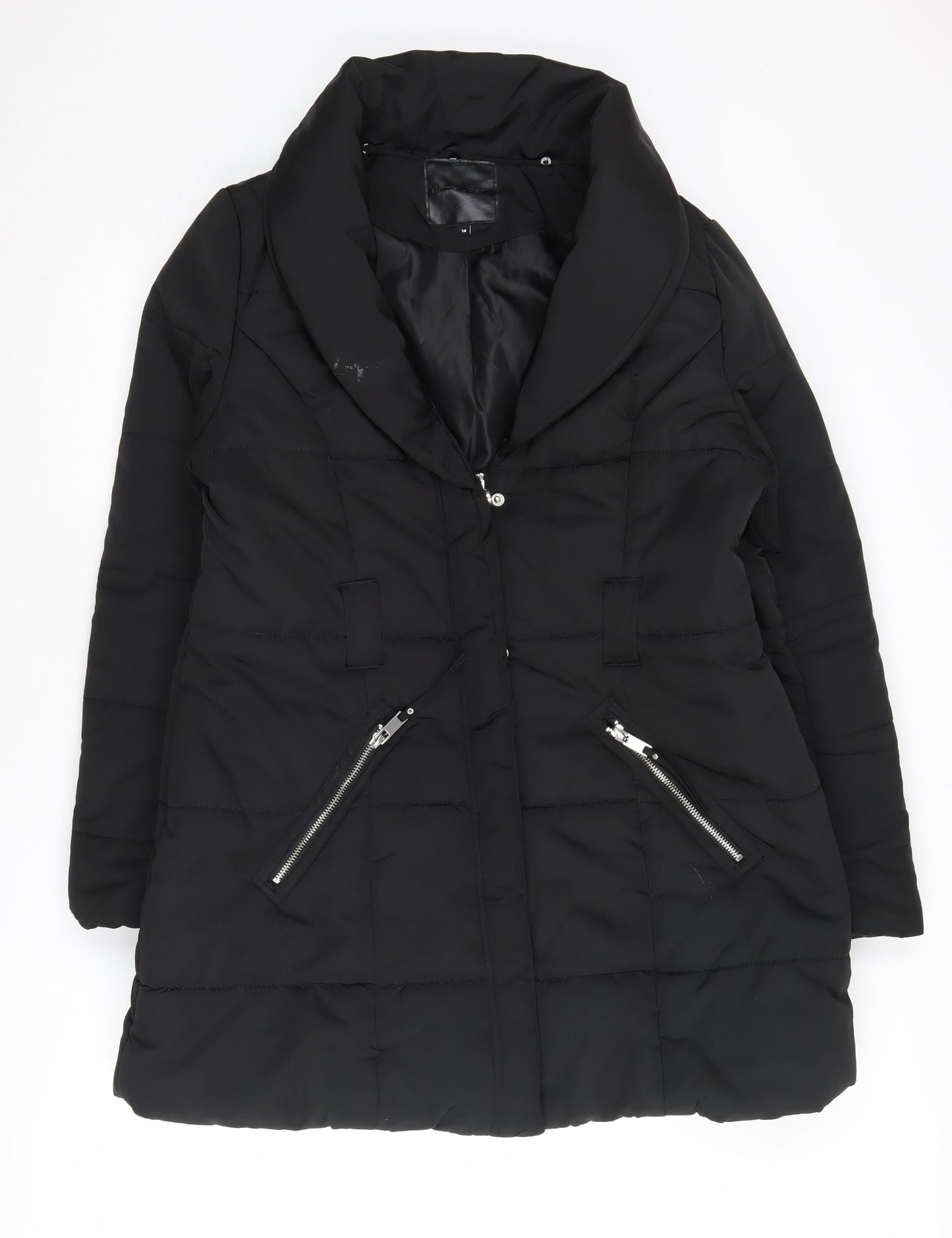 Womens UK Size 14 New Look Black Puffer Jacket