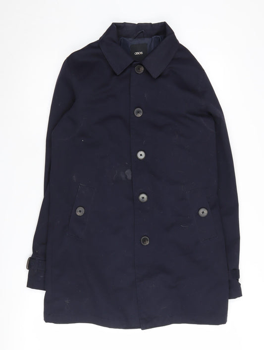 ASOS Men's Black XS Polyester Cotton Coat