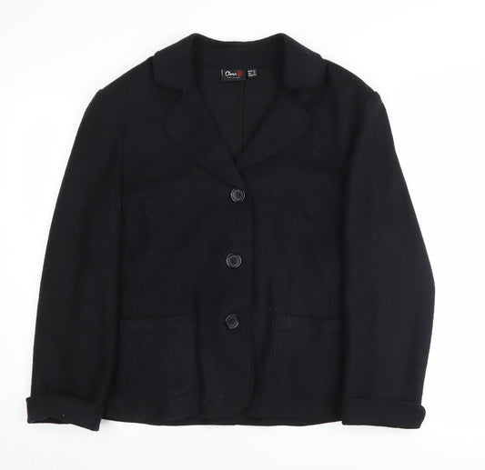 Additional front view of Oscar B. Women's Black Wool Blend Blazer -, size 16