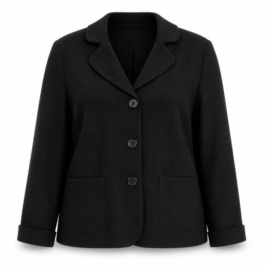 Front view of Oscar B. Women's Black Wool Blend Blazer -, size 16