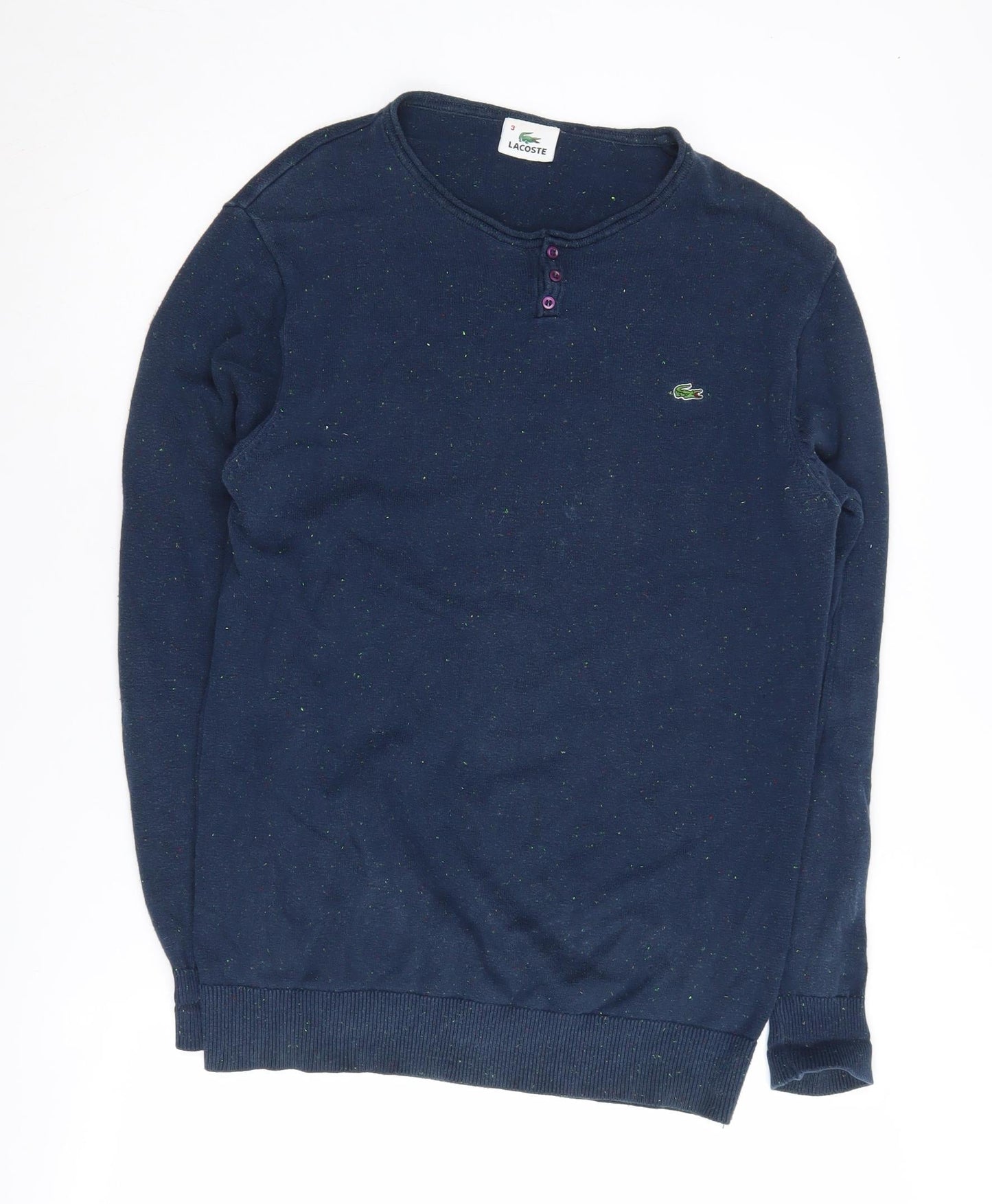 Lacoste Men's Blue Henley Jumper Size M