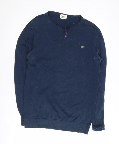 Lacoste Men's Blue Henley Jumper Size M