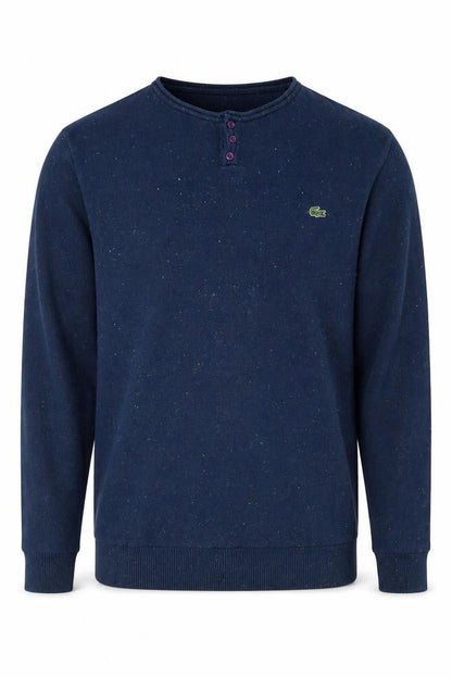 Mens UK Size M Lacoste Blue Henley Jumper