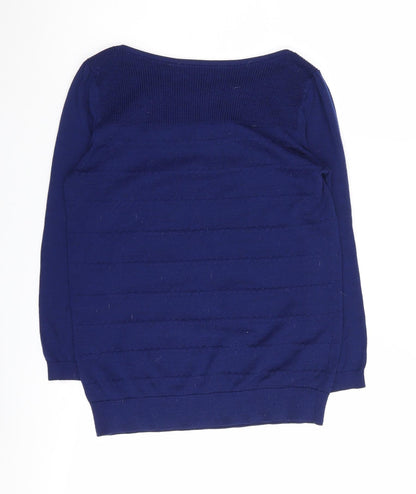 Loft Women's Blue Boat Neck Knit Pullover Jumper, S