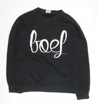 Colourful Rebel Unisex Black Logo Sweatshirt L
