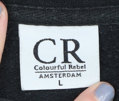 Colourful Rebel Unisex Black Logo Sweatshirt L