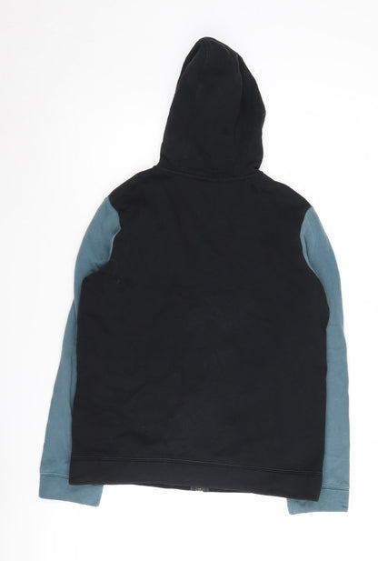 Nike Boys Colourblock Hoodie - Black & Blue, Size L