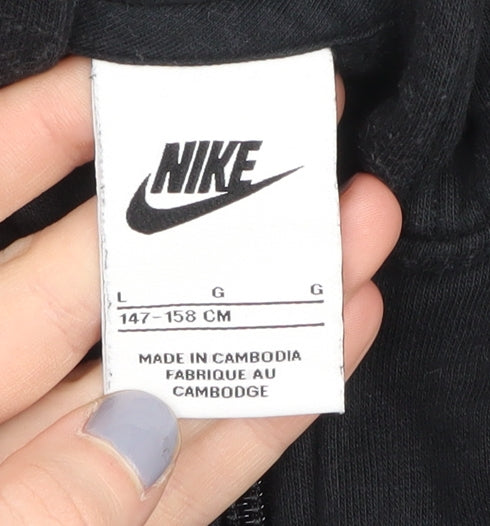 Nike Boys Colourblock Hoodie - Black & Blue, Size L