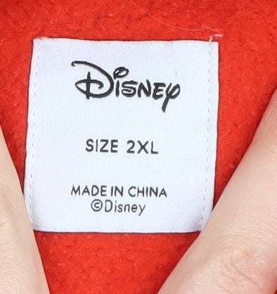 Unisex Adults UK Size 2XL Disney Red Pullover Sweatshirt