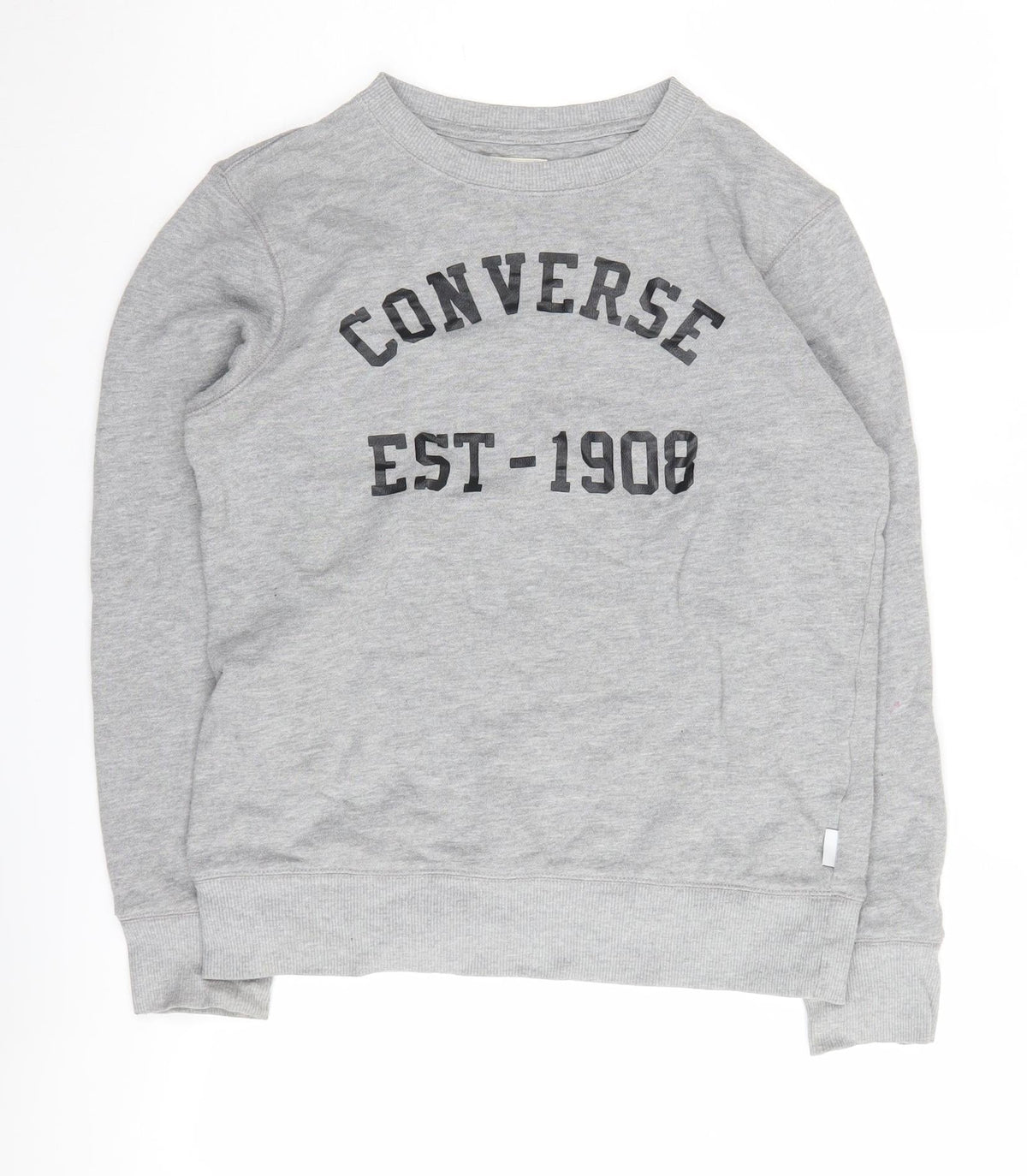 Additional front view of Converse boys’ grey sweatshirt 12-13 years graphic print pullover