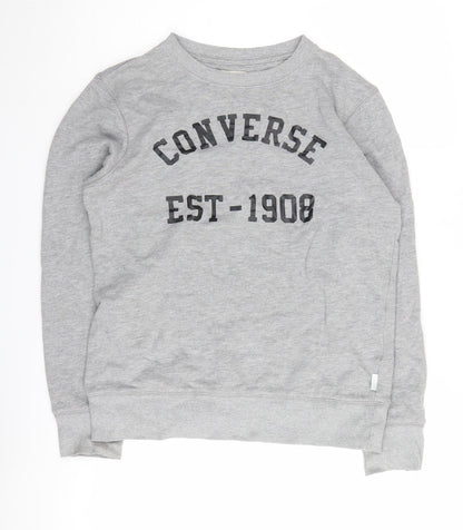 Additional front view of Converse boys’ grey sweatshirt 12-13 years graphic print pullover