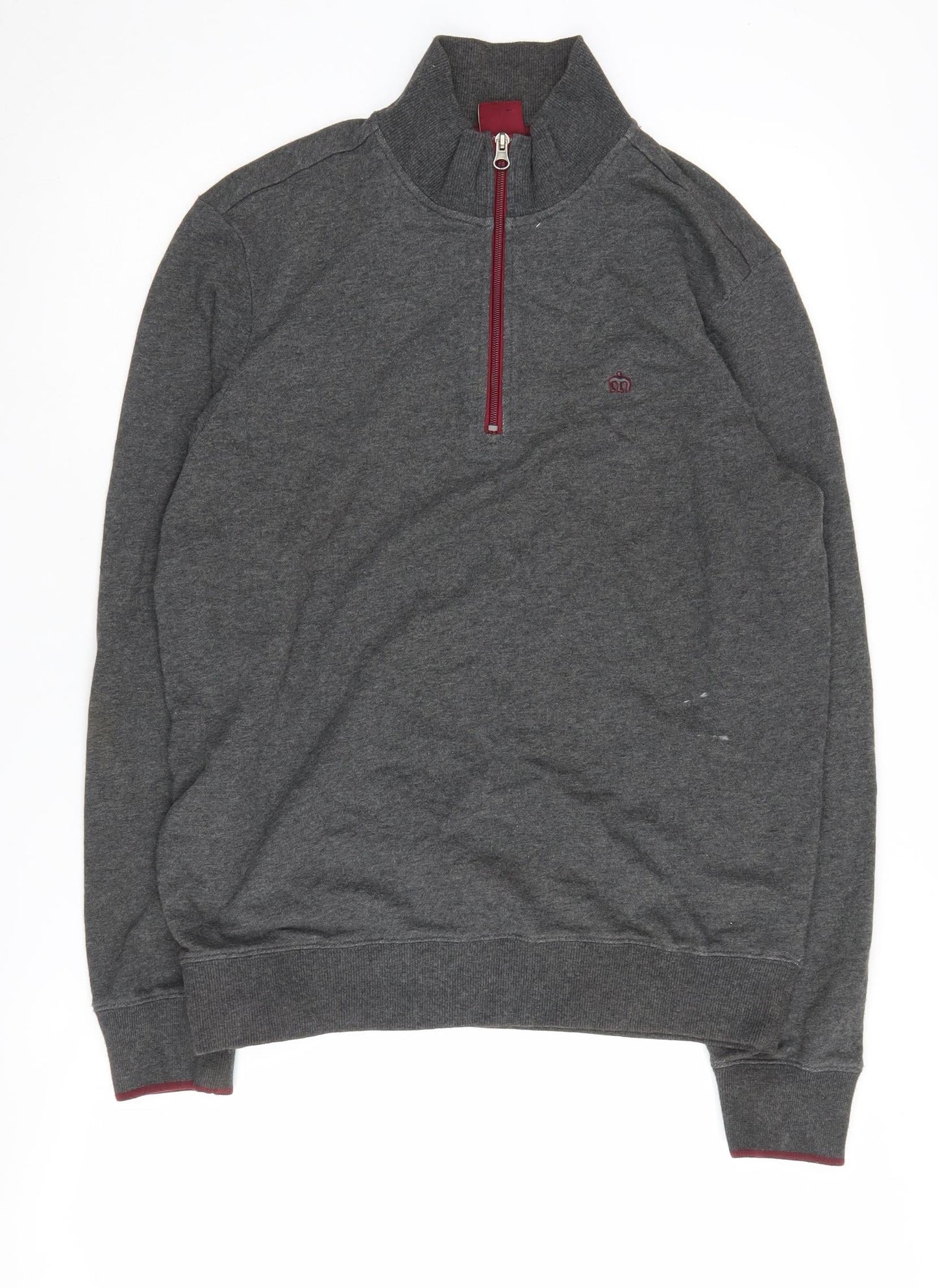 Merc London Men's Grey 1/4 Zip Sweatshirt M