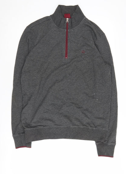 Merc London Men's Grey 1/4 Zip Sweatshirt M