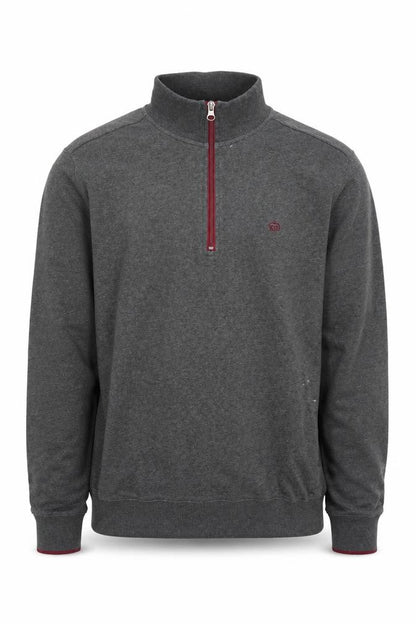 Merc London Men's Grey 1/4 Zip Sweatshirt M