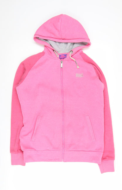 Lonsdale Women's Pink Hooded Full Zip Hoodie Size 12