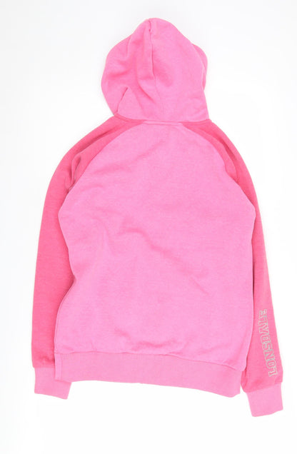 Lonsdale Women's Pink Hooded Full Zip Hoodie Size 12