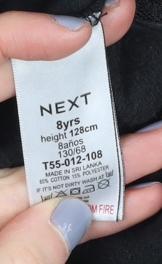 Next Girls Black Graphic Sequin Sweatshirt 8 Years