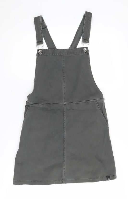 Animal Women's Grey Pinafore Dress Size 6 Casual Canvas Straps