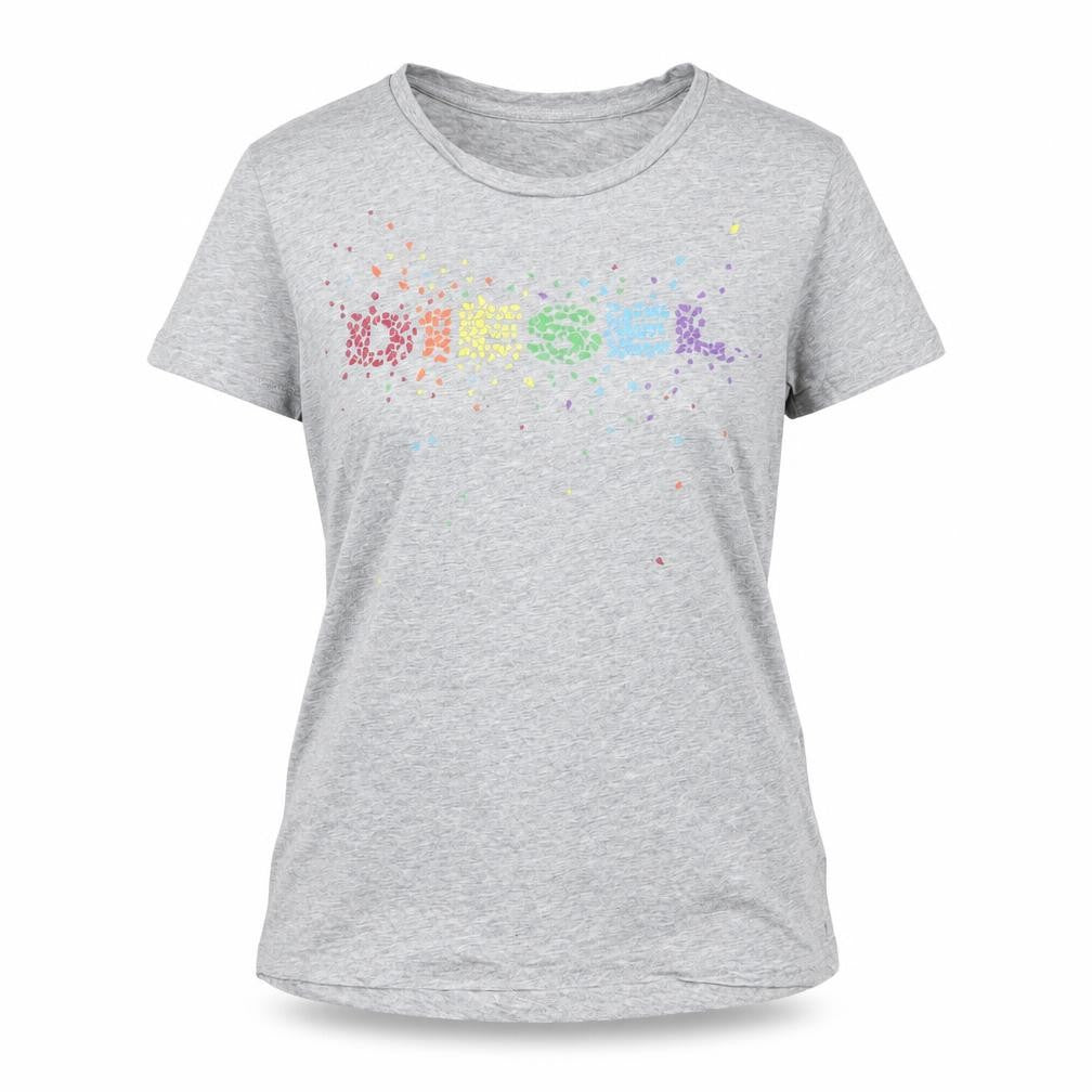 Womens UK Size S Diesel Grey Basic T-Shirt