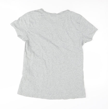 Womens UK Size S Diesel Grey Basic T-Shirt