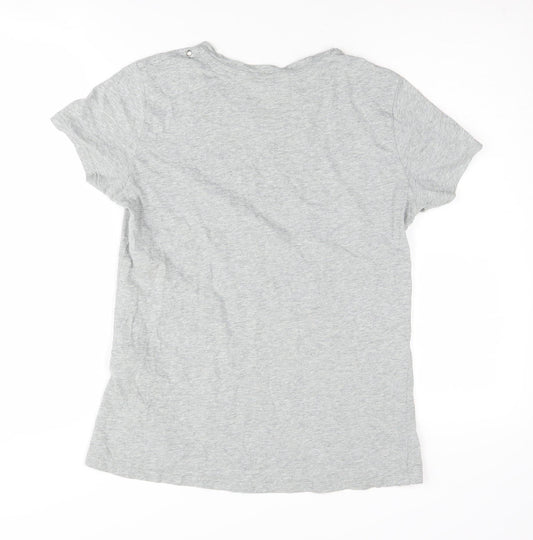 Womens UK Size S Diesel Grey Basic T-Shirt
