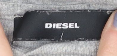 Womens UK Size S Diesel Grey Basic T-Shirt