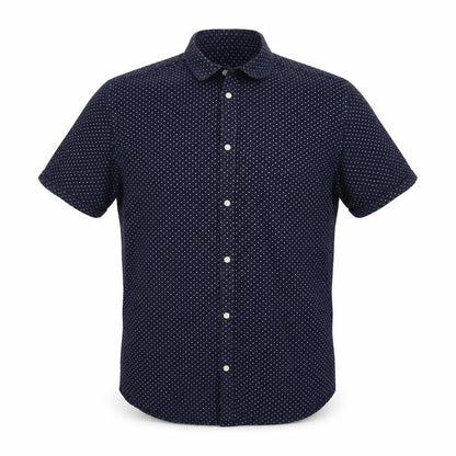 Jack & Jones Men's Blue Polka Dot Short Sleeve Shirt L