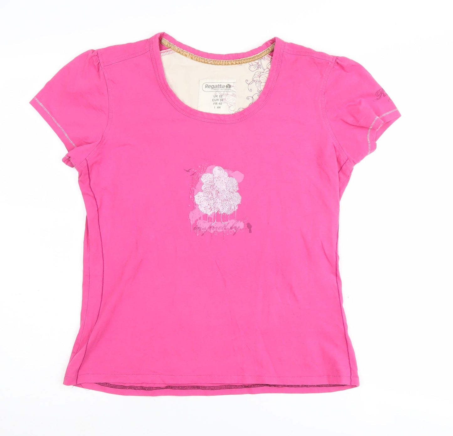 Womens UK Size 12 Regatta Pink Basic T-Shirt