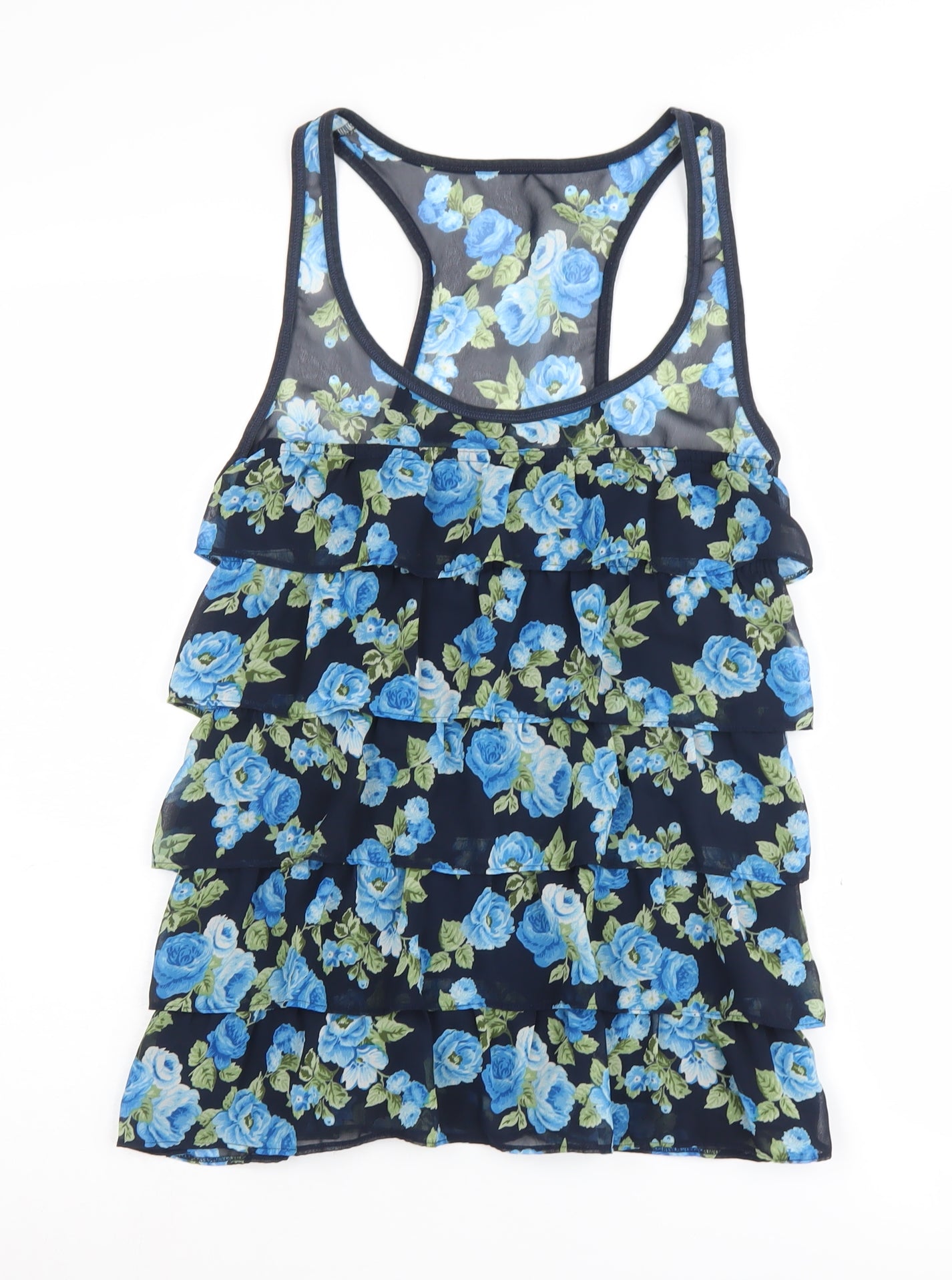 Abercrombie & Fitch Women's Blue Floral Tank Top