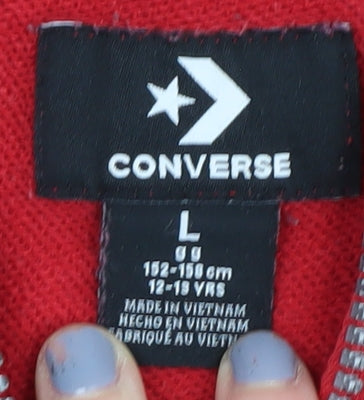 Converse Boys Red Full Zip Hoodie, Size 12-13 Years